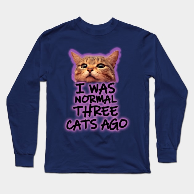 normal cat lady Long Sleeve T-Shirt by sevencrow